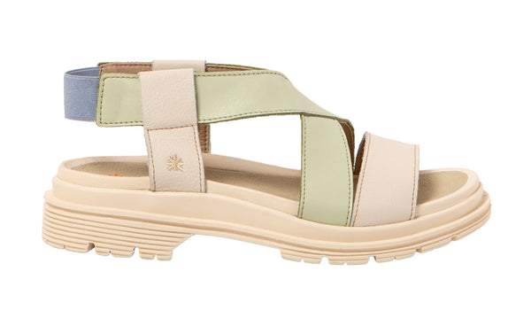 ART Birmingham Cross Sandal Cream-Lime-Blue Detail