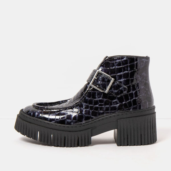 ART York Boot Buckle Shiny Croco Dark Grey