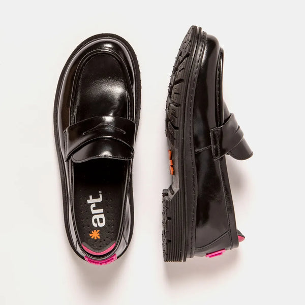 ART Birmingham Moccasin Shiny Black