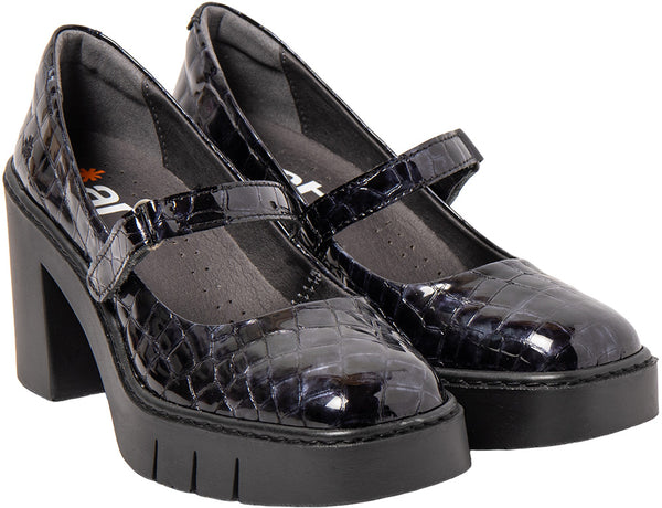 ART Berna Pump Shiny Croco Dark Grey