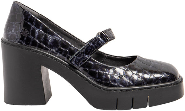 ART Berna Pump Shiny Croco Dark Grey