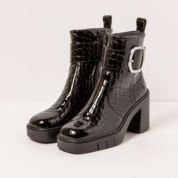 ART Berna Boot Buckle Croco Black