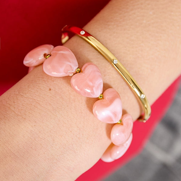 BRACELET Peach Hearts