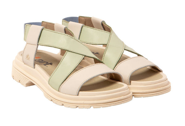 ART Birmingham Cross Sandal Cream-Lime-Blue Detail