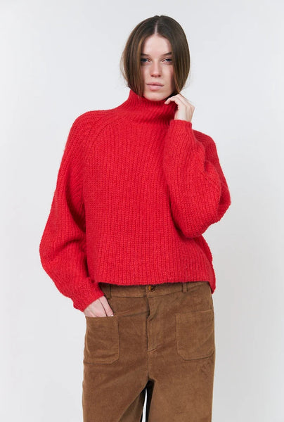 LOLLY'S LAUNDRY Elio Turtleneck Knit Red