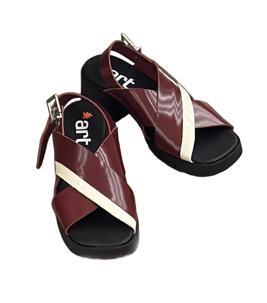 ART Varsovia Sandal Cross Burdeos-Cream (last size: 41!)