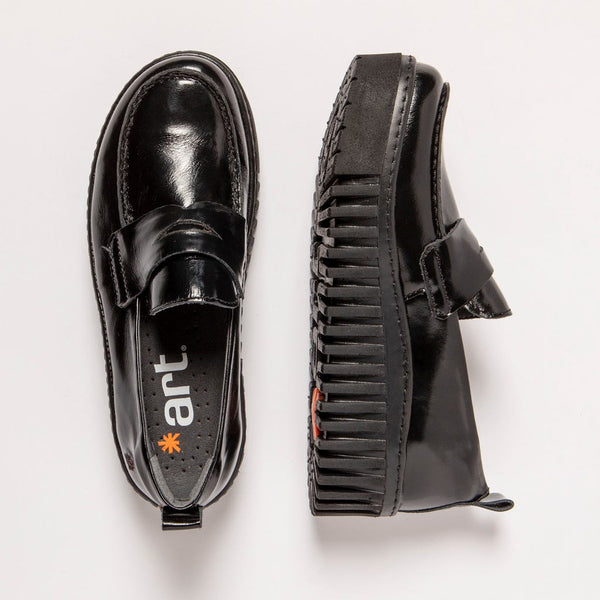 ART Brighton Moccasin Shiny Black