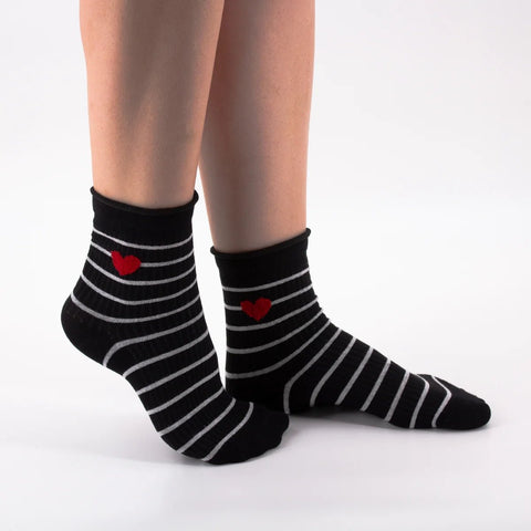 AMOUREUX Socks Black/White