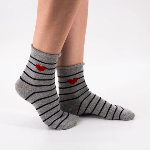 AMOUREUX Socks Grey/Navy