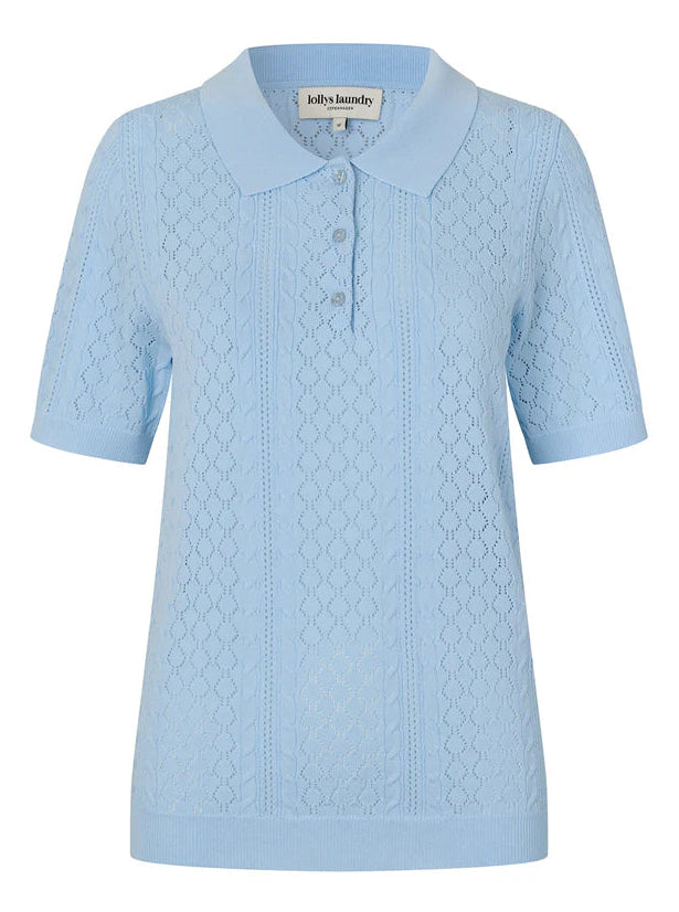 LOLLY'S LAUNDRY Alaia Polo Knit Light Blue