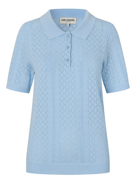 LOLLY'S LAUNDRY Alaia Polo Knit Light Blue
