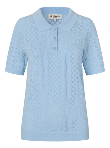 LOLLY'S LAUNDRY Alaia Polo Knit Light Blue