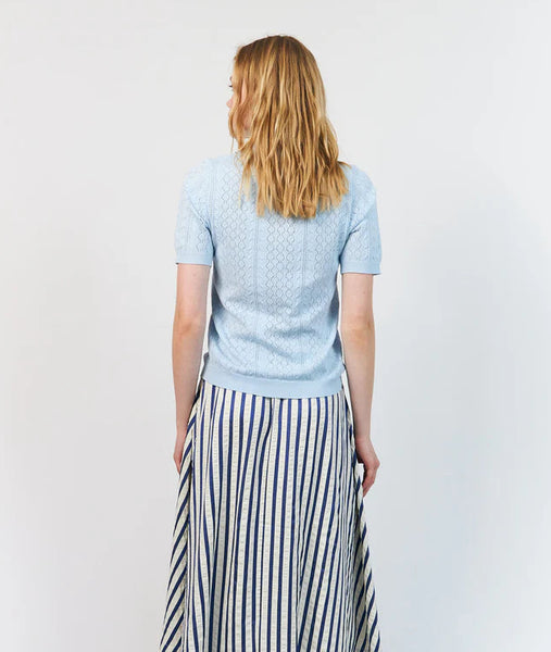 LOLLY'S LAUNDRY Alaia Polo Knit Light Blue
