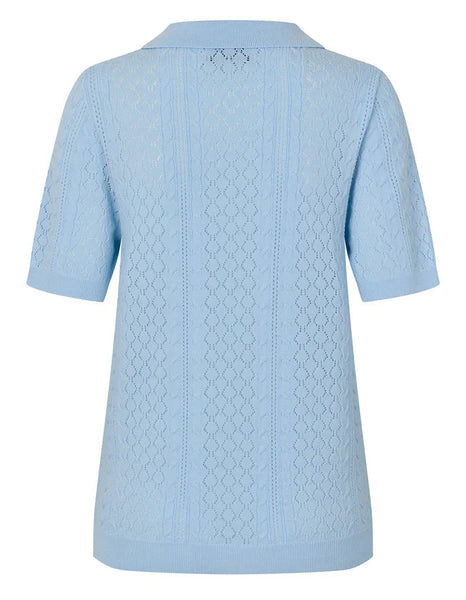 LOLLY'S LAUNDRY Alaia Polo Knit Light Blue