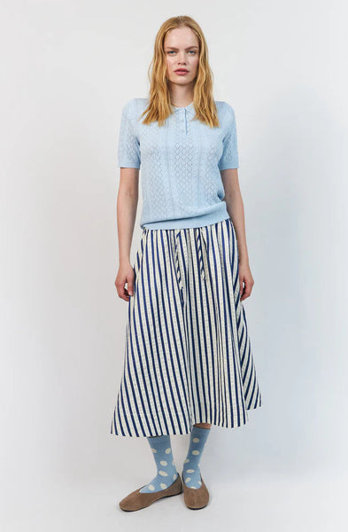 LOLLY'S LAUNDRY Alaia Polo Knit Light Blue