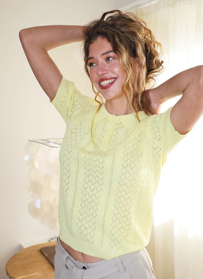 LOLLY'S LAUNDRY Alaia Polo Knit Yellow