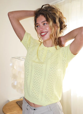 LOLLY'S LAUNDRY Alaia Polo Knit Yellow