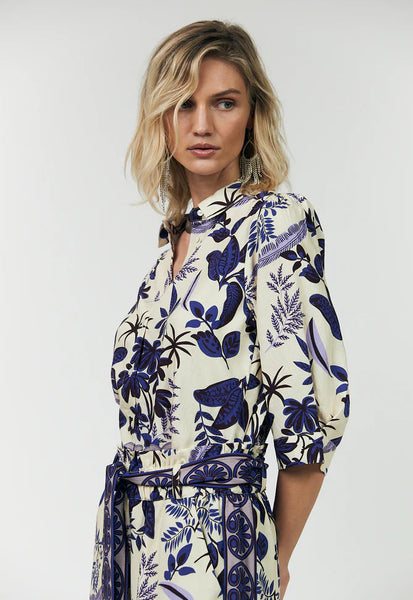 LOLLY'S LAUNDRY Bono Shirt Blue/Purple Flowers