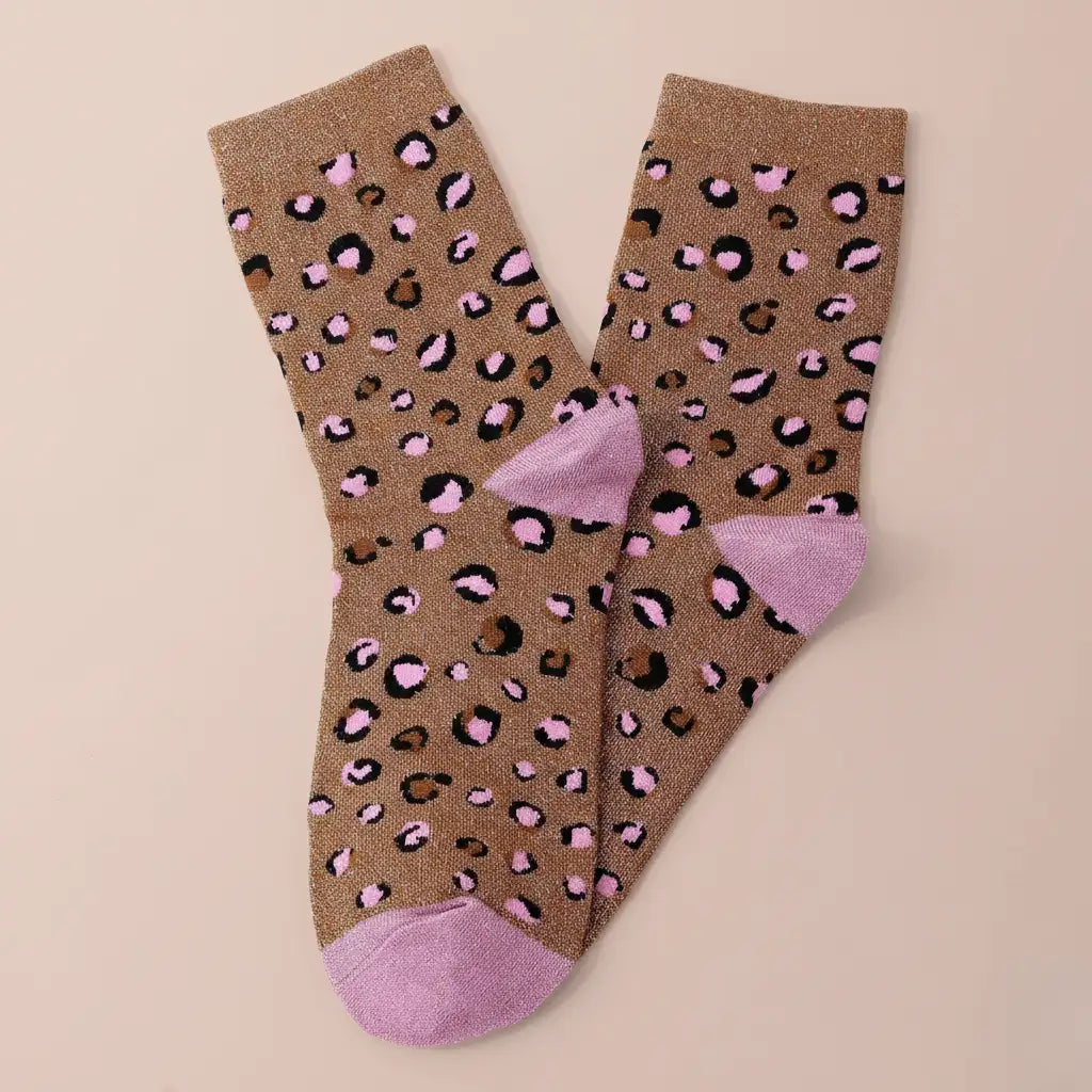 LÉOPARD Socks Brown/Rose