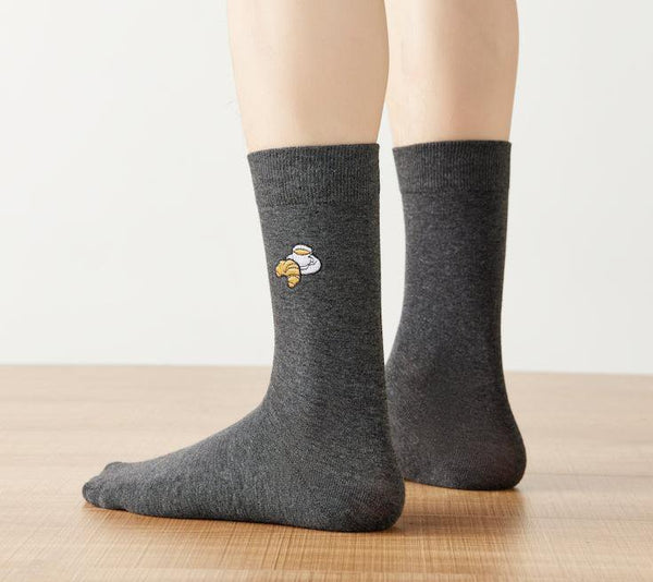 CAFÉ & CROISSANT Socks Dark Grey