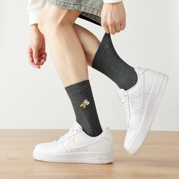 CAFÉ & CROISSANT Socks Dark Grey