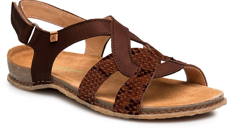 EL NATURALISTA Panglao Cross Sandal Snake Chocolate