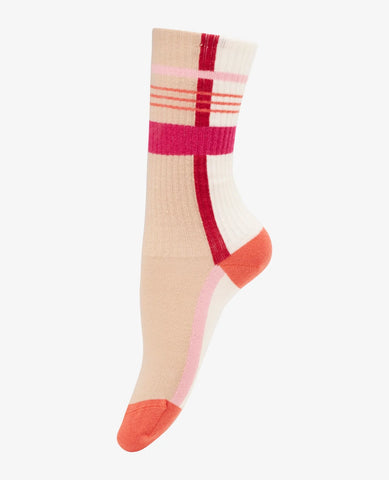 UNMADE Tenna Socks Art Print Red/Beige/White