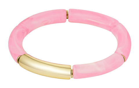 BRACELET tube pink/gold